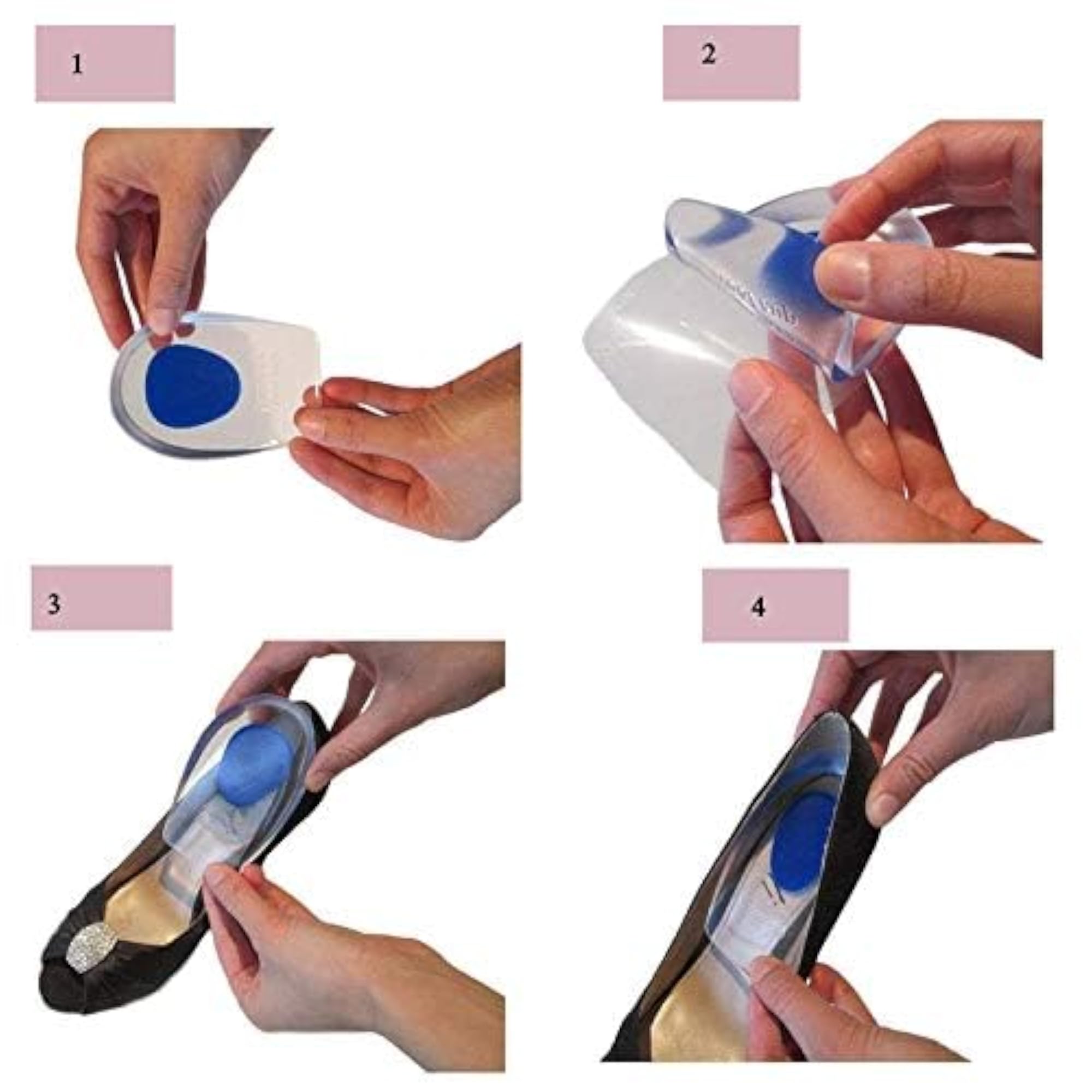 Gel Silicone Heel Cups for Pain Relief, 1 Pair